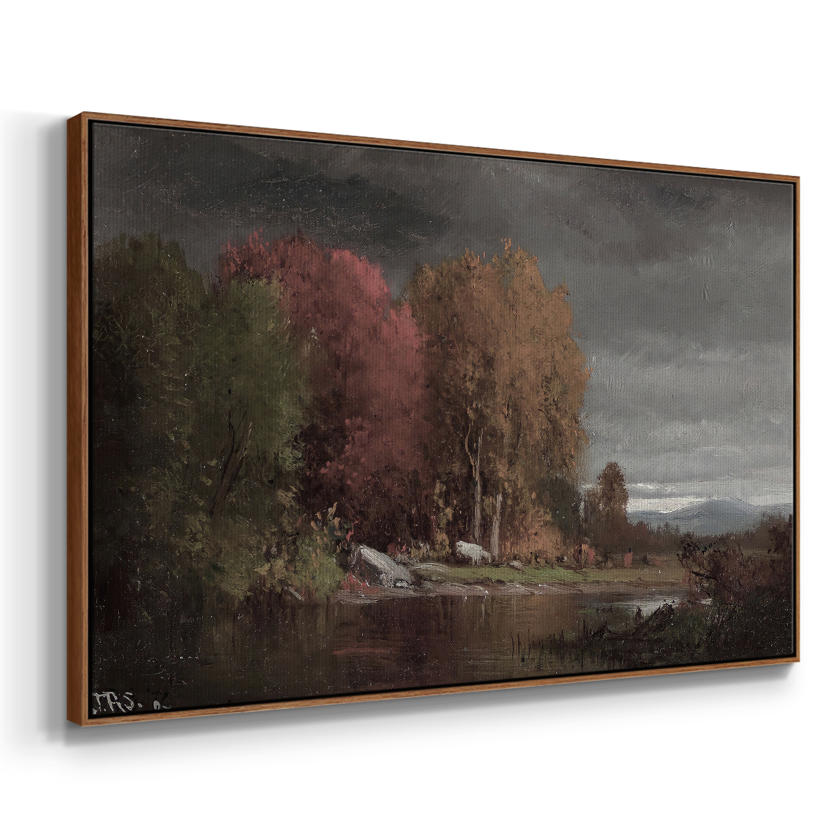 Vintage Landscape-CCCXXVII By Wexford Home Framed in Walnut Wood Gallery Wrapped Canvas 27 in. x 41 in.
