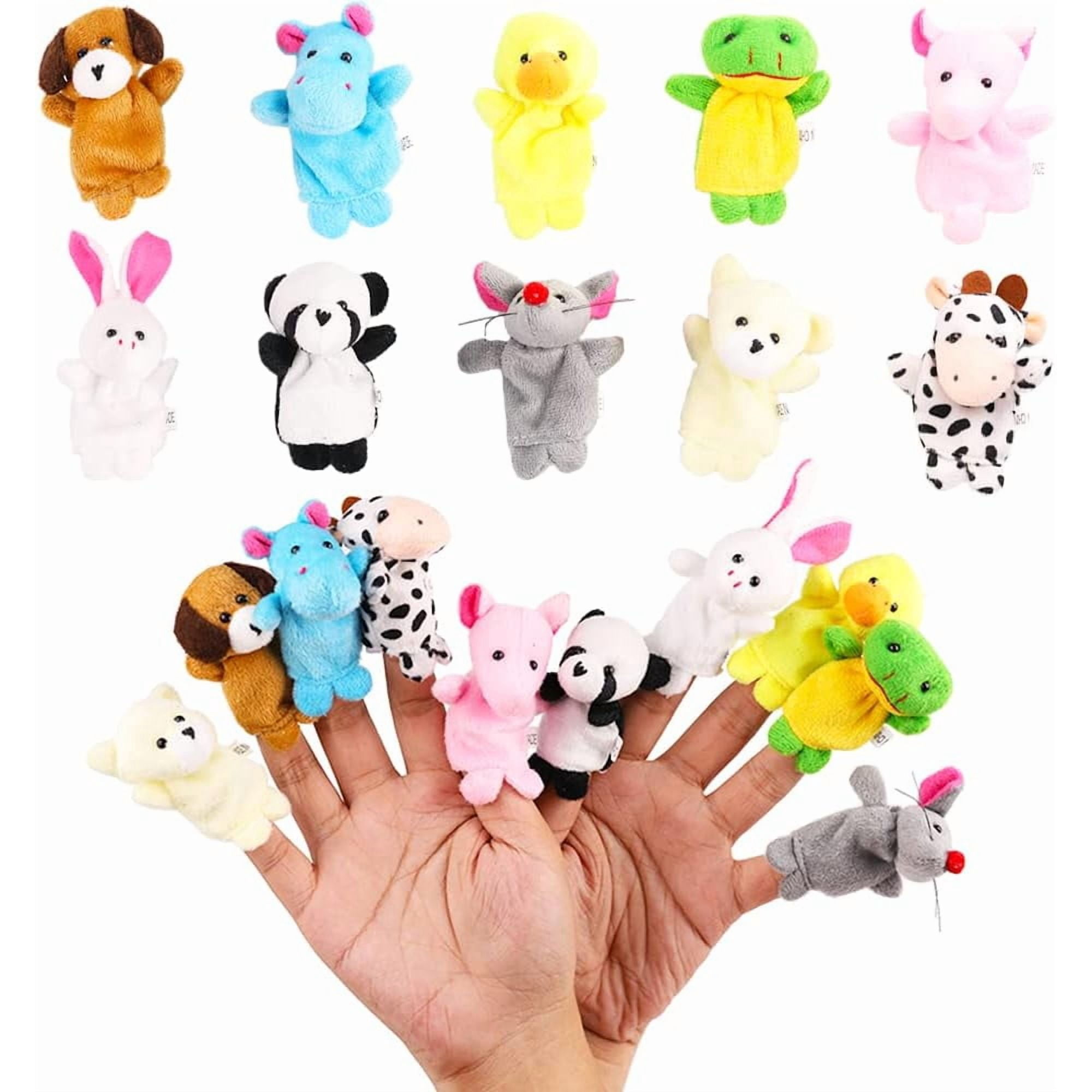 TAETOE 10Pcs Finger Puppets Set - Soft Plush Animals Finger Puppet Toys for Kids, Mini Plush Figures Toy Assortment for Boys & Girls, Party Favors for Shows, Playtime, Schools