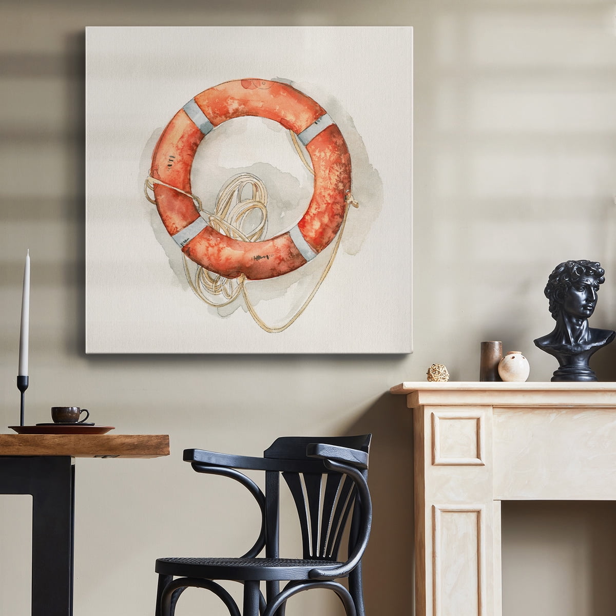 Wexford Home Nautical Safety I-Premium Gallery Wrapped Canvas, 10" x 10" - Ready to Hang