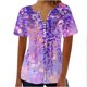 thumbnail image 1 of Blusas para Mujeres Casual Impreso en V-Cuello Botón Plegado de Manga Corta para el Hogar Y el Uso Diario, 1 of 4