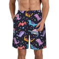 thumbnail image 1 of Fotbe Cartoon Dinosaur Trajes de Baño Estampados para Hombre, Shorts de Verano de Secado Rápido, Ropa de Playa, Bañadores-Large, 1 of 6