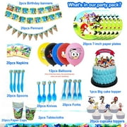 Sonic Party Supplies for Kids’ Birthday, Sonic Party Decorations Included Banner Tableware Cutlery Table cloth - 20 Guests