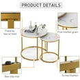 thumbnail image 6 of Nesting Coffee Table Faux White Marble for Small Place 24 in 2 Sets High Side End Sofa Table Nightstand Modern Furniture Living Room Cabin Bed Room Dining RoomGarden 4 You (White Marble), 6 of 8