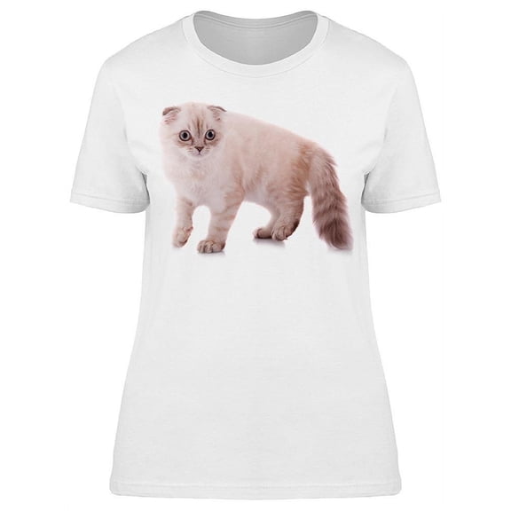 Beauty Lop-Eared Kitten T-Shirt Women -Image by Shutterstock Women T-Shirt, Female 3X-Large