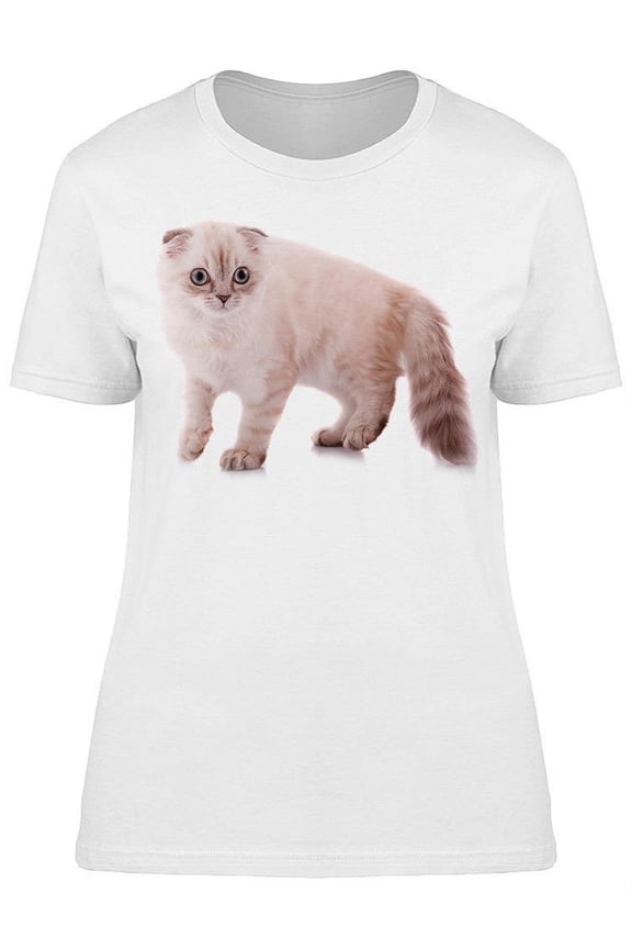 Beauty Lop-Eared Kitten T-Shirt Women -Image by Shutterstock Women T-Shirt, Female x-Large