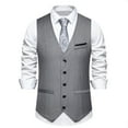 thumbnail image 3 of Men's Vest Spring And Summer New Foreign Trade Single-Breasted Solid Color Slim V-Neck Men's Suit Vest, 3 of 3