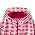 thumbnail image 5 of Lnmiateer Womens Lightweight Plaid Waterproof Hooded Rain Jacket Zip Front Drawstring Cinched Waist Windbreaker with Pockets Camping Outerwear, 5 of 5