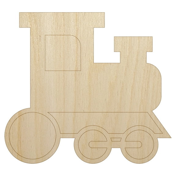 Cute Train Wood Shape Unfinished Piece Cutout Craft DIY Projects - 4.70 Inch Size - 1/8 Inch Thick