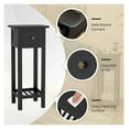 thumbnail image 6 of Slim Nightstand with Drawer & Shelf - 2 Tier Bedside Table - Vintage Style End Table - Living Room, Bedroom - Wood MDF - 16"x16"x35", 6 of 9