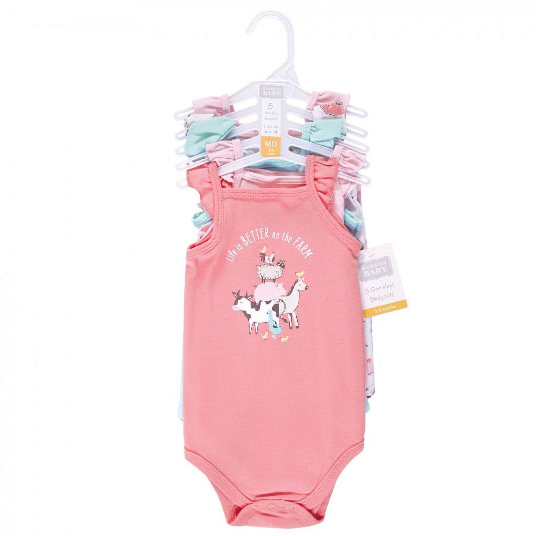 Hudson Baby Sleeveless Bodysuits, 5-Pack, Preemie-24 Months
