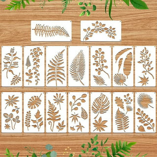 6 pcs Watercolor Leaves Painting Stencil 2 Size Reusable Leaves Drawing  Template Ivy Decoration Stencil Leaf Plants Stencil for Painting on Wall  Wood Furniture Fabric and Paper 