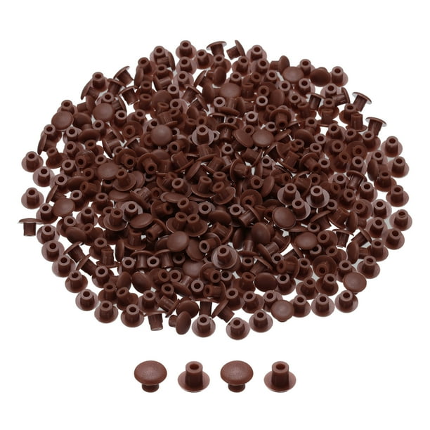 350 Pcs Tapones de Plástico para Agujeros Cubiertas de Tornillo, 5mm(3/16") Decoración Cubierta de Tornillo, Café Claro