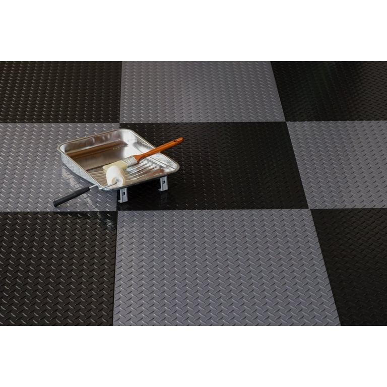 G-Floor RaceDay Diamond Tread Slate Grey 24 in. x 24 in. Peel and Stick Polyvinyl Tile (40 sq. ft. / case)