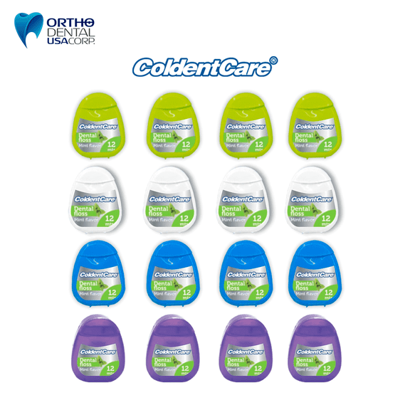 Orthodontic Dental Floss Pocket - 12m Silk, Mint Flavor - 1 Count Pack of 12