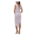 thumbnail image 2 of BETSY & ADAM Womens Beige Pleated Zippered V-back Fitted Back Slit Sleeveless Boat Neck Midi Formal Sheath Dress 4, 2 of 5