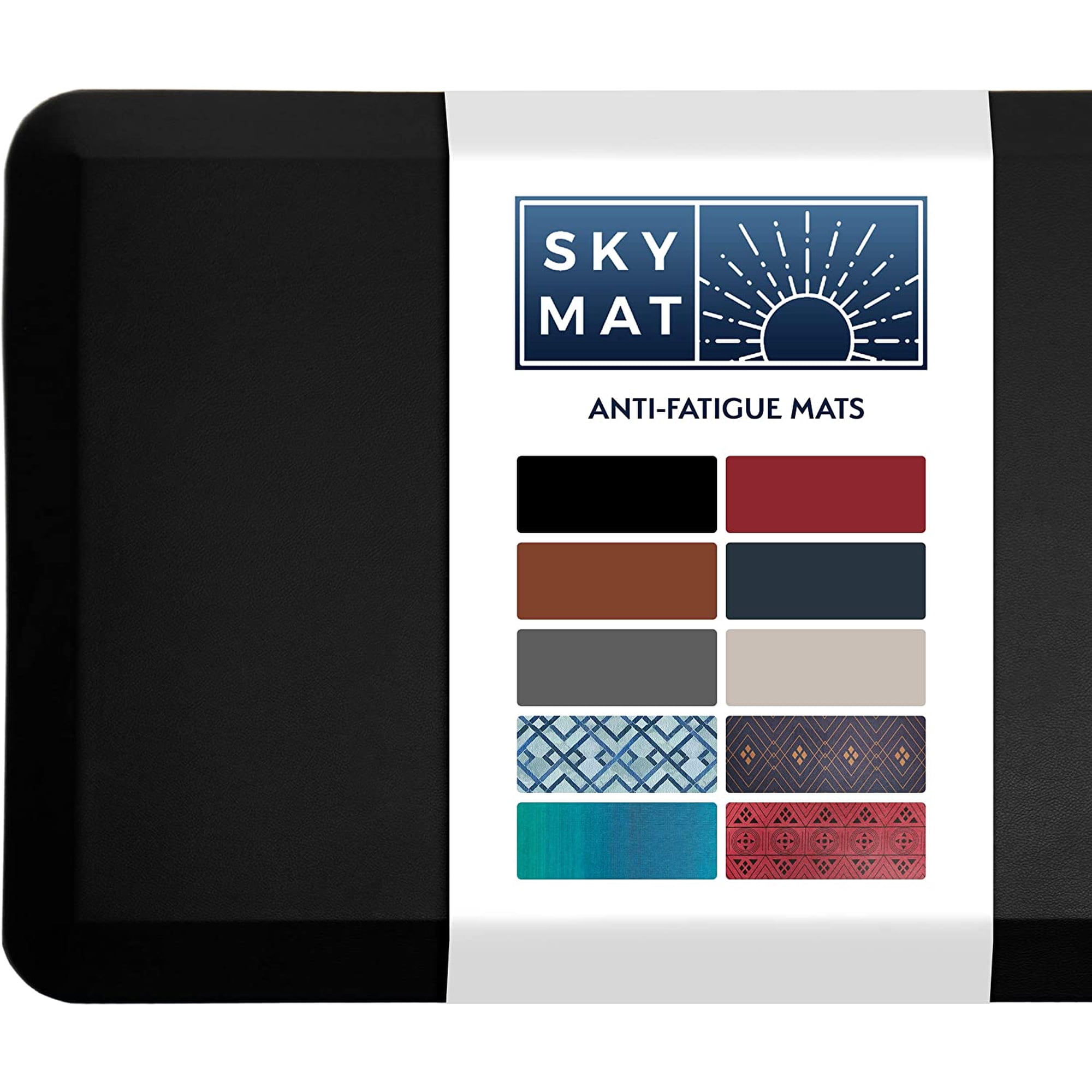 Sky Solutions Anti Fatigue Mat - Cushioned 3/4 Inch Comfort Floor Mats for Kitchen  Office & Garage (20 in x 32 in - Black)