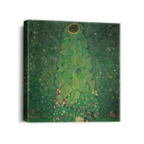 Gustav Klimt Canvas Wall Art - Sunflower Famous Oil Painting Classic Artwork Picture Print with Framed Painting Hang for Home Office Bedroom Living Room Wall Decor-13.5"X13.5"