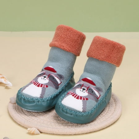 

Cathalem Toddler Canvas Slip on Shoes Cute Children Toddler Sock Shoes Autumn And Winter Boys And Girls Slip On Non Slip Warm And Shoes Green 0 Months