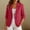 *Red, variant on ClodeEU Women's Linen Blend 3/4 Sleeve Single Button Blazer,Casual Work Jacket with Pockets Black,Women's Plus L