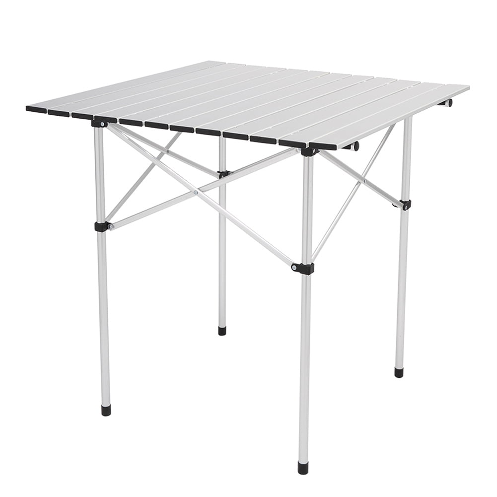 Kepooman Lightweight Aluminum Folding Square Table, 4 People Compact Table with Carrying Bag for Camping, Picnic, Backyards, BBQ, White Kepooman Lightweight Aluminum Folding Square Table, 4 People Compact Table with Carrying Bag for Camping, Picnic, Backyards, BBQ, White