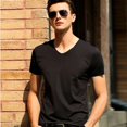 thumbnail image 5 of Camisetas de verano 2024 para hombre, camisetas casuales lisas, camisetas con cuello en V, ropa básica sin costuras, camiseta cómoda de manga corta, ropa interior, 5 of 5