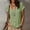 Army Green, variant on Women's Square Neck Button Short Sleeve Blouse Midnight Tone Solid Crinkled Linen Casual Top for Daily Summer Vacation Wear Pink XL