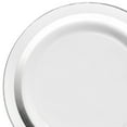 thumbnail image 4 of " OCCASIONS " 120 Pieces Pack, Heavyweight Disposable Wedding Party Plastic Plates (6.25'' Dessert/Bread Plate, Soleil White & Silver), 4 of 4
