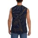thumbnail image 4 of Fotbe Copper-Gold Gloss Outline Flower Men's Camiseta sin Mangas Estampada para Hombres, Playera Casual para Gimnasio, Entrenamiento, Playa-Large, 4 of 7