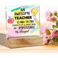 thumbnail image 4 of Teacher Appreciation Gifts an Awesome Teacher is Hard to Find Desk Decor Best Teacher Acrylic Desk Plaque Sign with Wood Stand Home Office Desk Sign Keepsake, 4 of 5