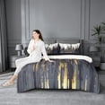 thumbnail image 5 of meiyoeat Abstract Gold Geometric 7-Piece King Bedding For Kids,Modern Art Print King Bed in a Bag,Black Reversible, 5 of 7