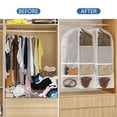 thumbnail image 6 of Wardrobe Organizer, Garment Bag, Hanging Clothes Storage with 4 Zippered Pockets, Transparent Window, Travel & Closet Use, 6 of 6