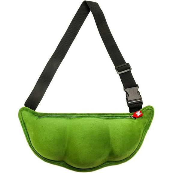 3D Pea Pod Crossbody Sling Backpack Plush Edamame Sling Bag Cute Soybean Small Chest Bag Daypack Fanny Pack Cross Body Bag Purse