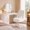 White-Large, variant on Large Vanity Stool Chair with Storage and Folding Back, Height Adjustable Lift Ottoman with 360° Swivel and Quiet Wheels, Soft Faux Fur Seat Stool for Living Room,Pink