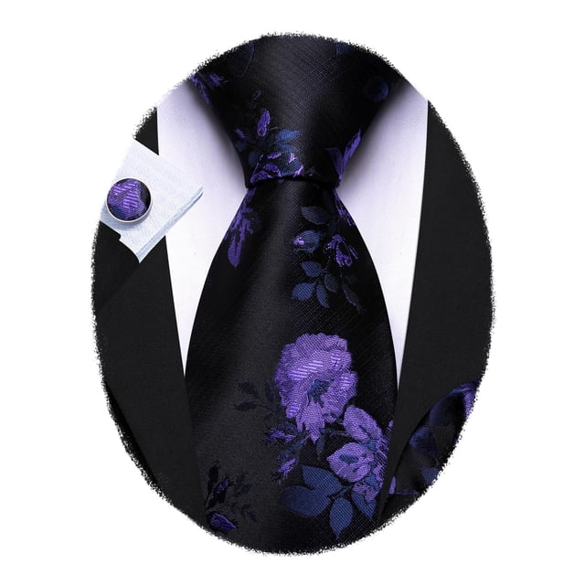 Set de Corbata Barry.Wang de Seda con Diseño Floral Paisley 150 cm