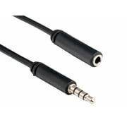 Cable Leader 6ft 3.5mm TRRS Male to Female Audio & Microphone TRRS Extension Cable, Black