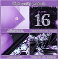 thumbnail image 5 of Sweet 16 Party Decorations, Black Purple Sweet 16 Banner, 16th Birthday Decorations for Girls, Sweet 16 Birthday Gifts, Purple Happy 16th Birthday Backdrop Background, 16 Years Old Party Decor, 5 of 6
