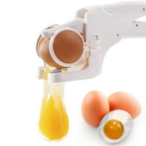 Egg Separator/Egg Shell Separator/Egg Cutter - Automatic Egg Breaker/Handheld Plastic Egg Beater, 8.6 Inch, White, Plastic