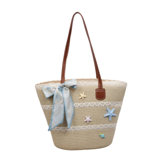 Bolso tote para mujer, bolso de playa informal y versátil para primavera, para ir al trabajo o para vacaciones en la ciudad. Beige