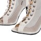 thumbnail image 3 of Mujeres Sandalias Altas Malla Punta Peep Baile para Salón (beige 37), 3 of 8