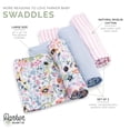 thumbnail image 2 of Parker Baby Swaddles - 3 Pack Infant 100% Cotton Muslin Female Swaddle Blankets - Blossom Set, 2 of 9