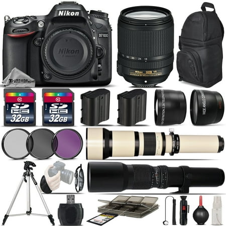 Nikon D7100 DSLR Camera + 18-140 VR Lens + 650-1300mm Lens + 500mm - 5Lens (Best Zoom Lens For Nikon D7100)