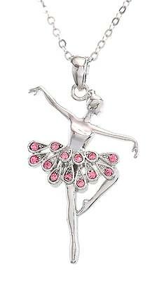 Girls Pink Ballet Shoes Charm Pendant For Dancers Dance Jewelry Ballet Slippers Necklace Dance Teams and Dance Recitals