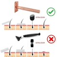 thumbnail image 3 of Maquinilla de afeitar clásica de doble filo en oro rosa para afeitarse a hombres y depilarse a mujeres, incluye 10 hojas de afeitar gratis, oro rosa, 3 of 5