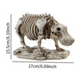 thumbnail image 6 of yotijay Skeleton Hippo Statue Animal Sculpture Halloween Gift Desktop Ornament for Table, 6 of 6