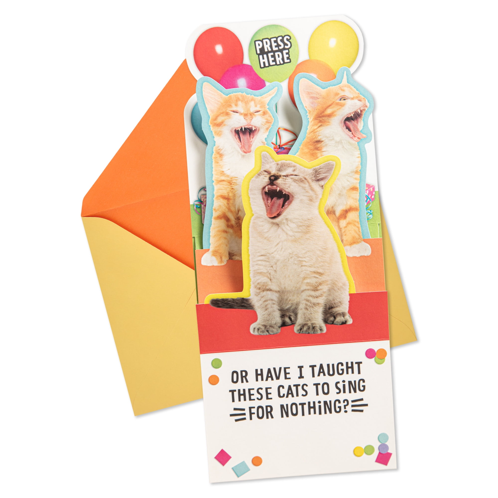 Hallmark Funny Musical Pop-Up Birthday Card (Singing Cats)
