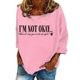 thumbnail image 2 of ZHOGXU Women's Casual Pullover Round Neck Long Sleeve Letter Print Comfortable Stylish Loose Sweatshirt For Everyday Wear,Pink,Xxxxl, 2 of 5