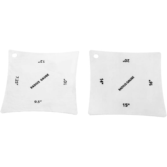 1*guitar radius gauge 7.25 inch-12 inch 1*guitar radius gauge 14 inch-20 inch-Silver