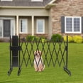 thumbnail image 4 of Metal Expandable Barricade Gate, 17.72FT Folding Security Gate with Wheels, Flexible Retractable Fence Gate, Mobile Barrier Gate, Portable Safety Barrier, Black, 4 of 9