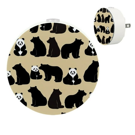 

YZUOUZY Night Lights Plug into Wall Bedroom Lamp Small Lamps Set of 2 Bears Panda Animals