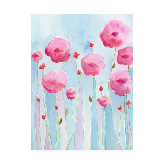 Trademark Fine Art 'Pink Florets I' Canvas Art by Regina Moore